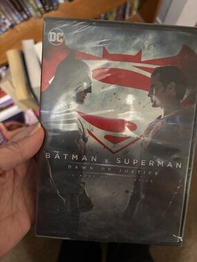 DC Batman v Superman DVD with Black and Red Emblem Artwork